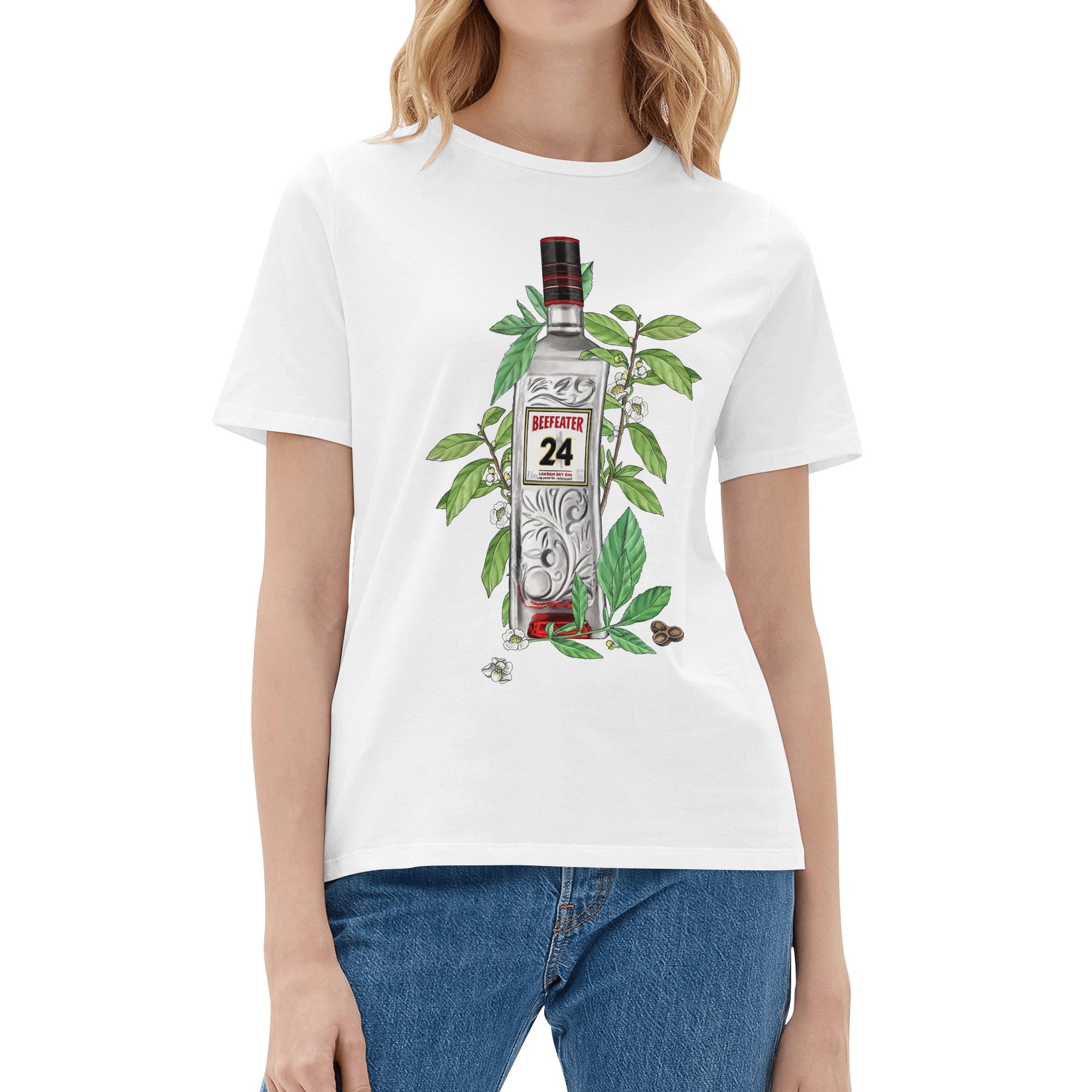 T-Shirt Gin Beefeater floral art DrinkandArt