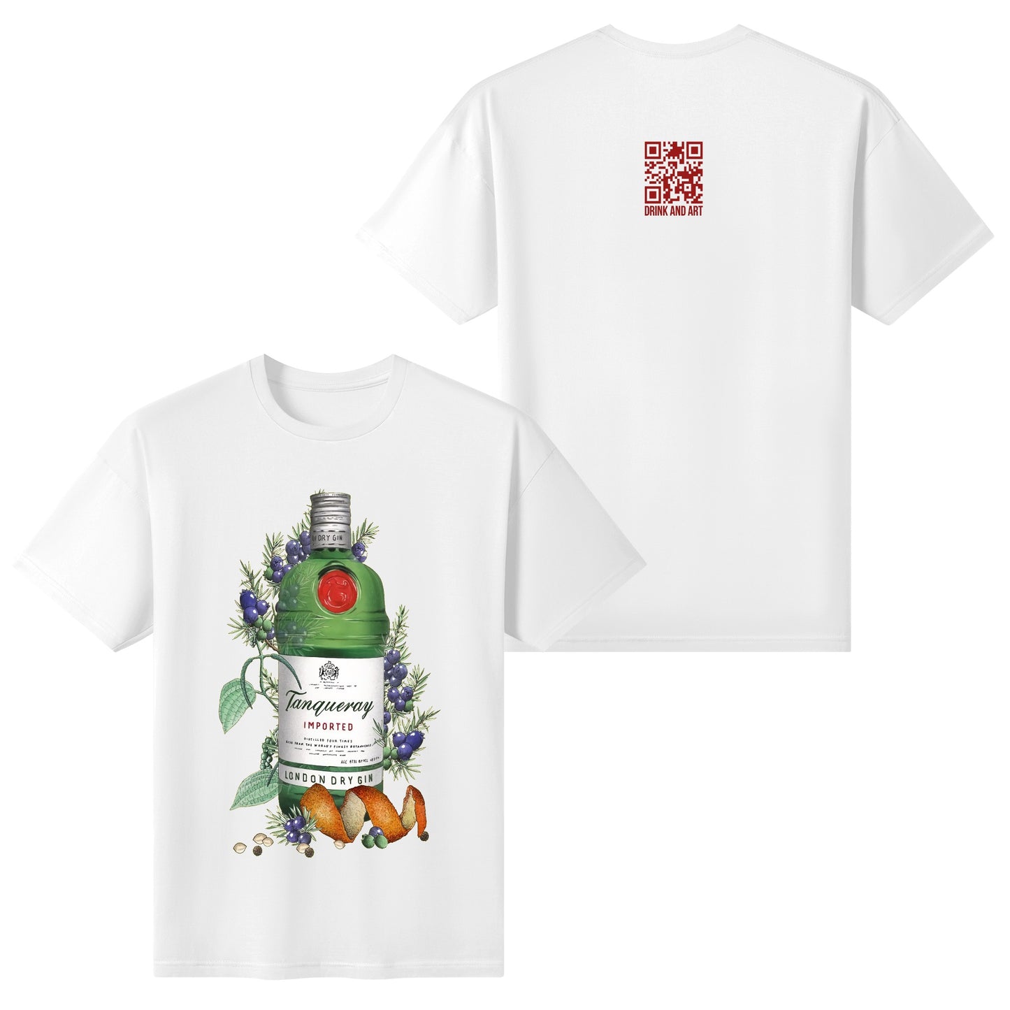 T-Shirt Gin Beefeater floral art DrinkandArt