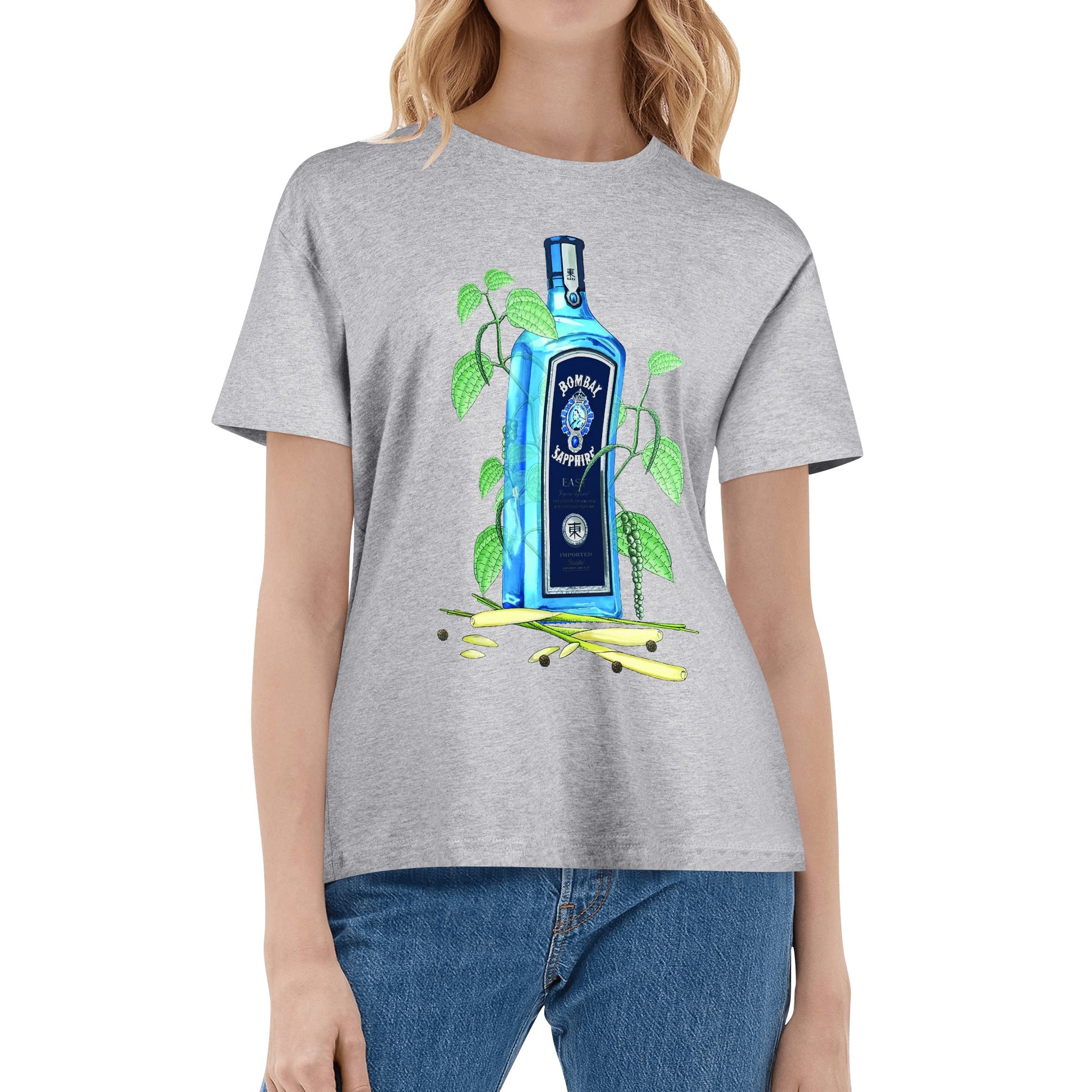 T-Shirt Gin Bombay Sapphire floral art DrinkandArt