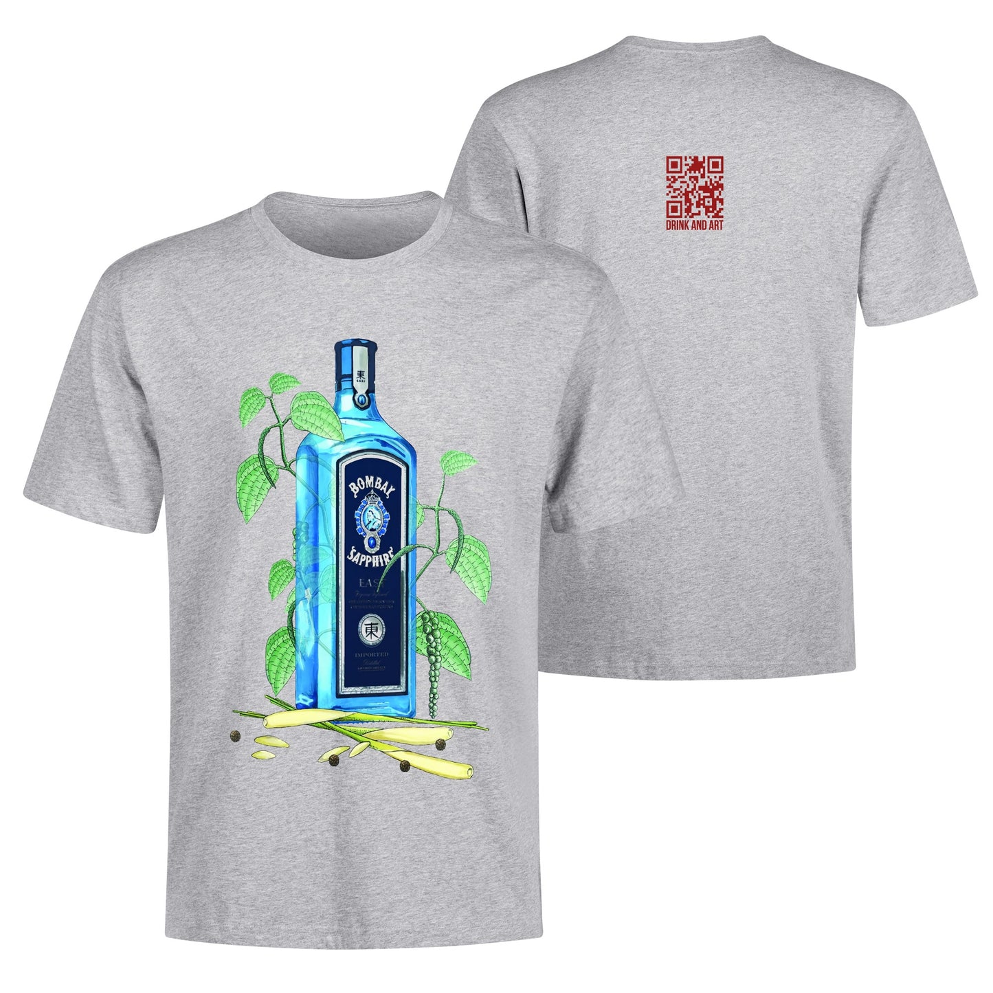 T-Shirt Gin Bombay Sapphire floral art DrinkandArt