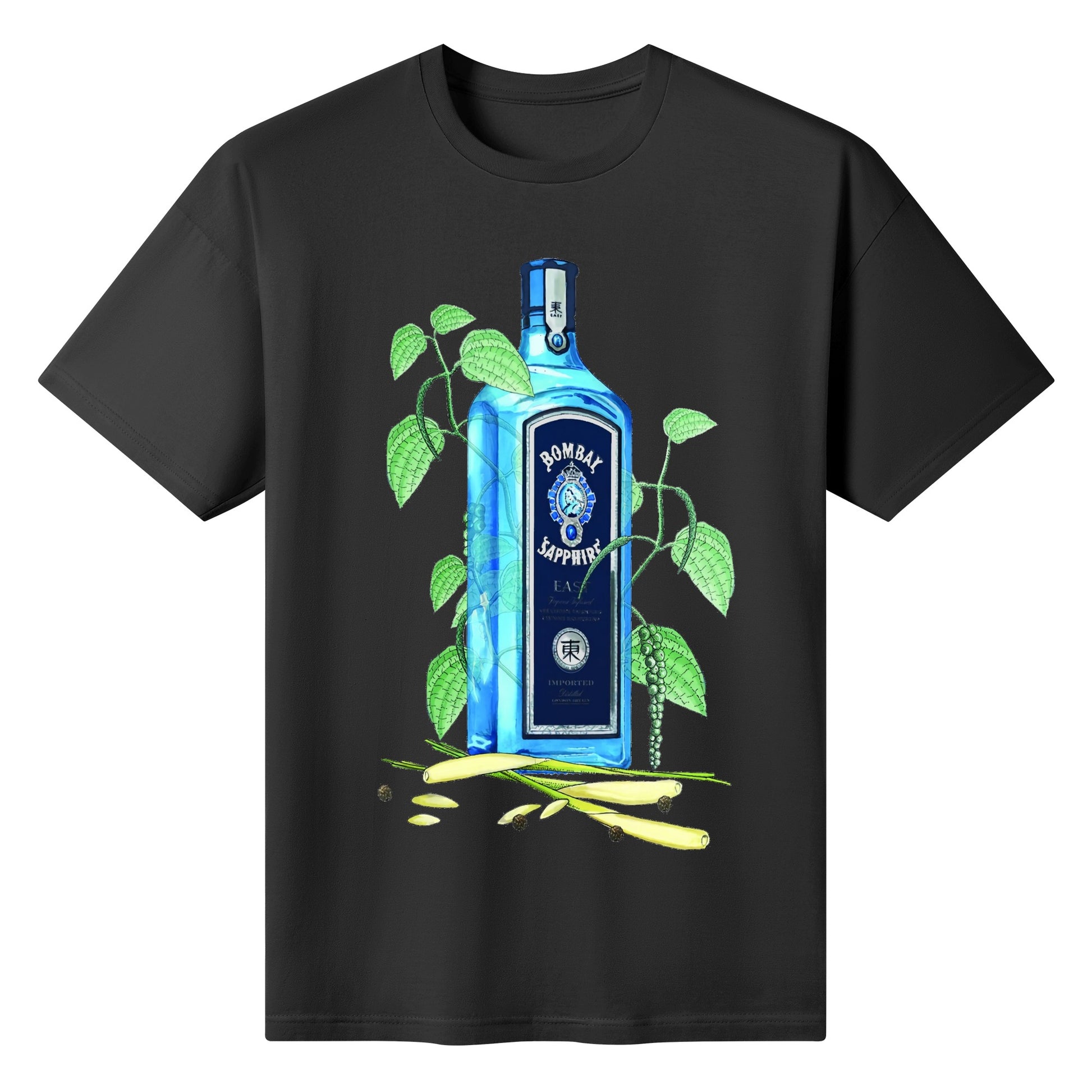 T-Shirt Gin Bombay Sapphire floral art DrinkandArt