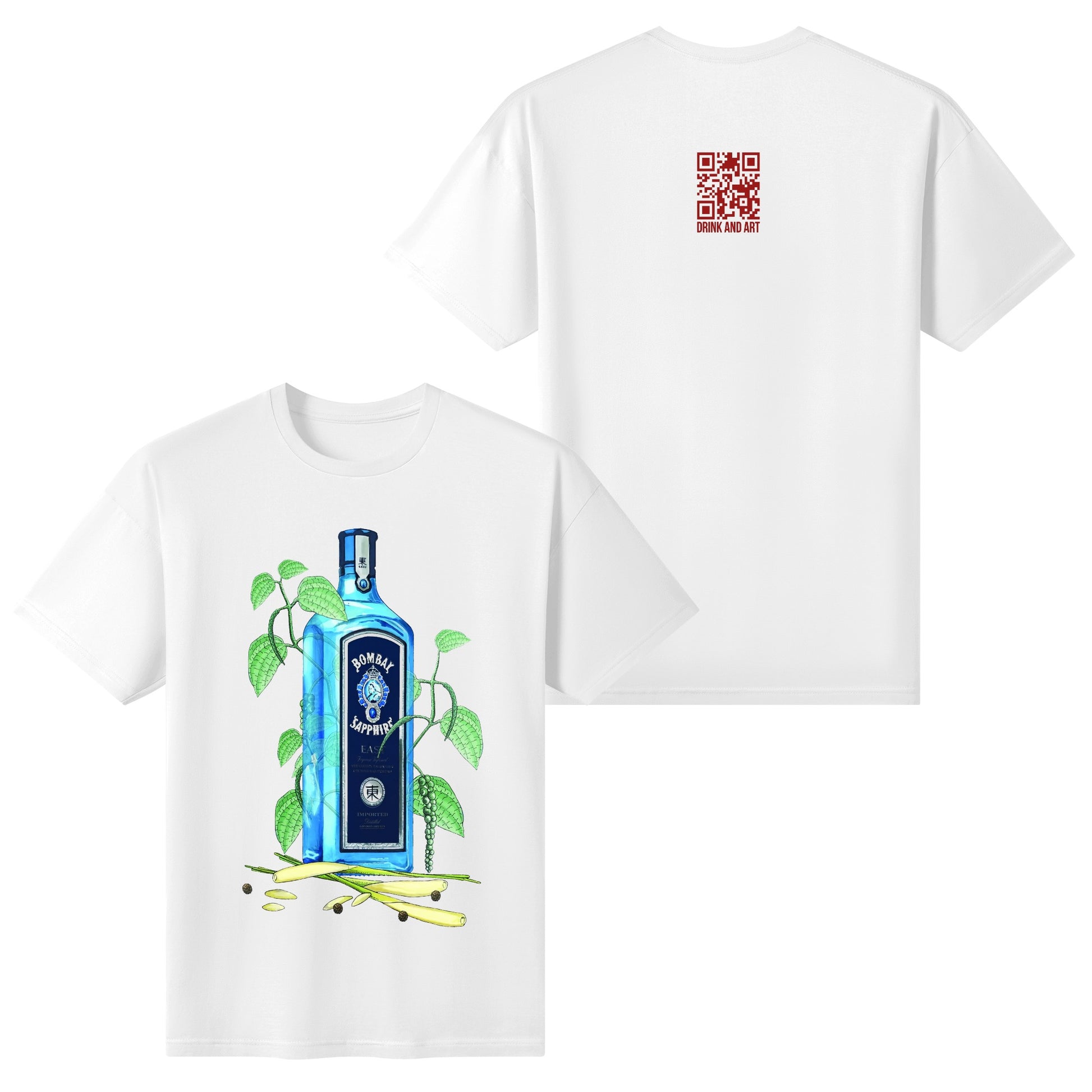 T-Shirt Gin Bombay Sapphire floral art DrinkandArt