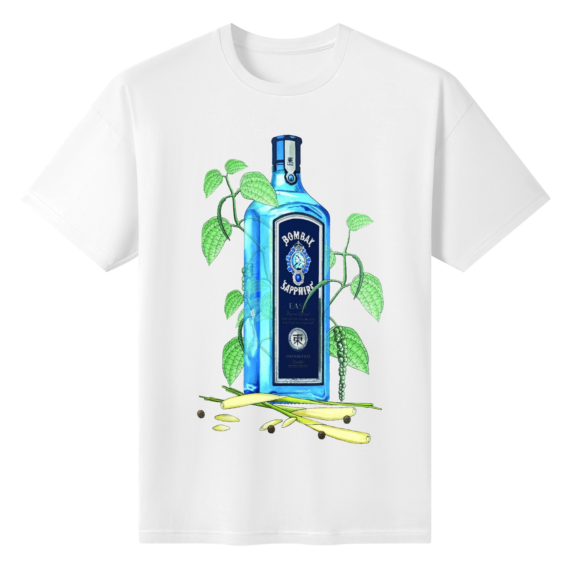 T-Shirt Gin Bombay Sapphire floral art DrinkandArt