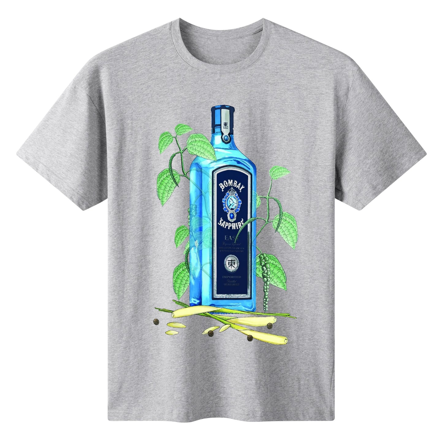 T-Shirt Gin Bombay Sapphire floral art DrinkandArt