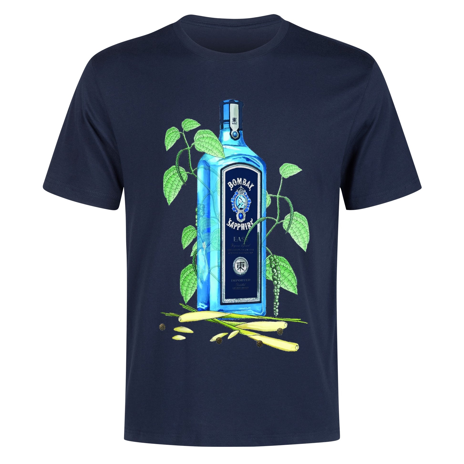 T-Shirt Gin Bombay Sapphire floral art DrinkandArt