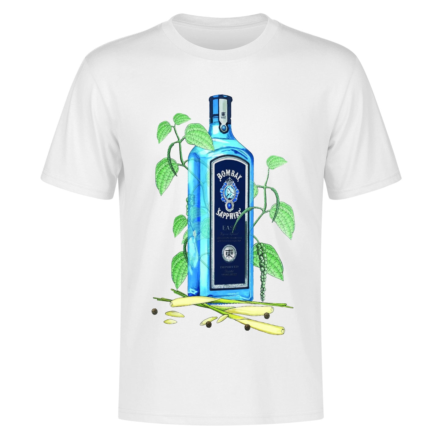 T-Shirt Gin Bombay Sapphire floral art DrinkandArt