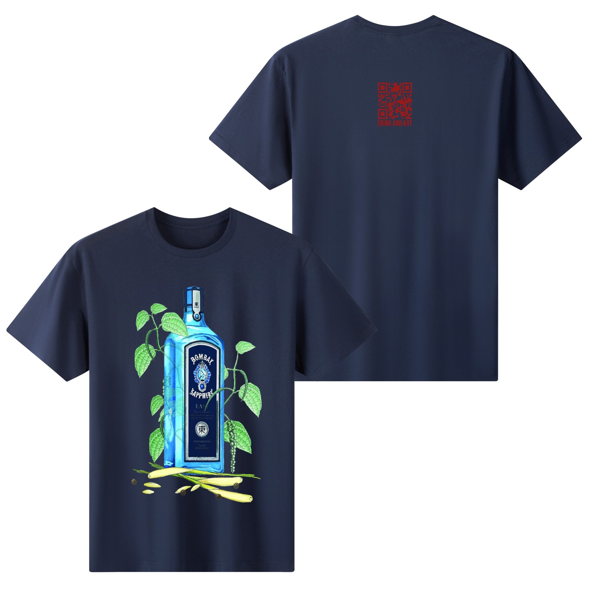 T-Shirt Gin Bombay Sapphire floral art DrinkandArt