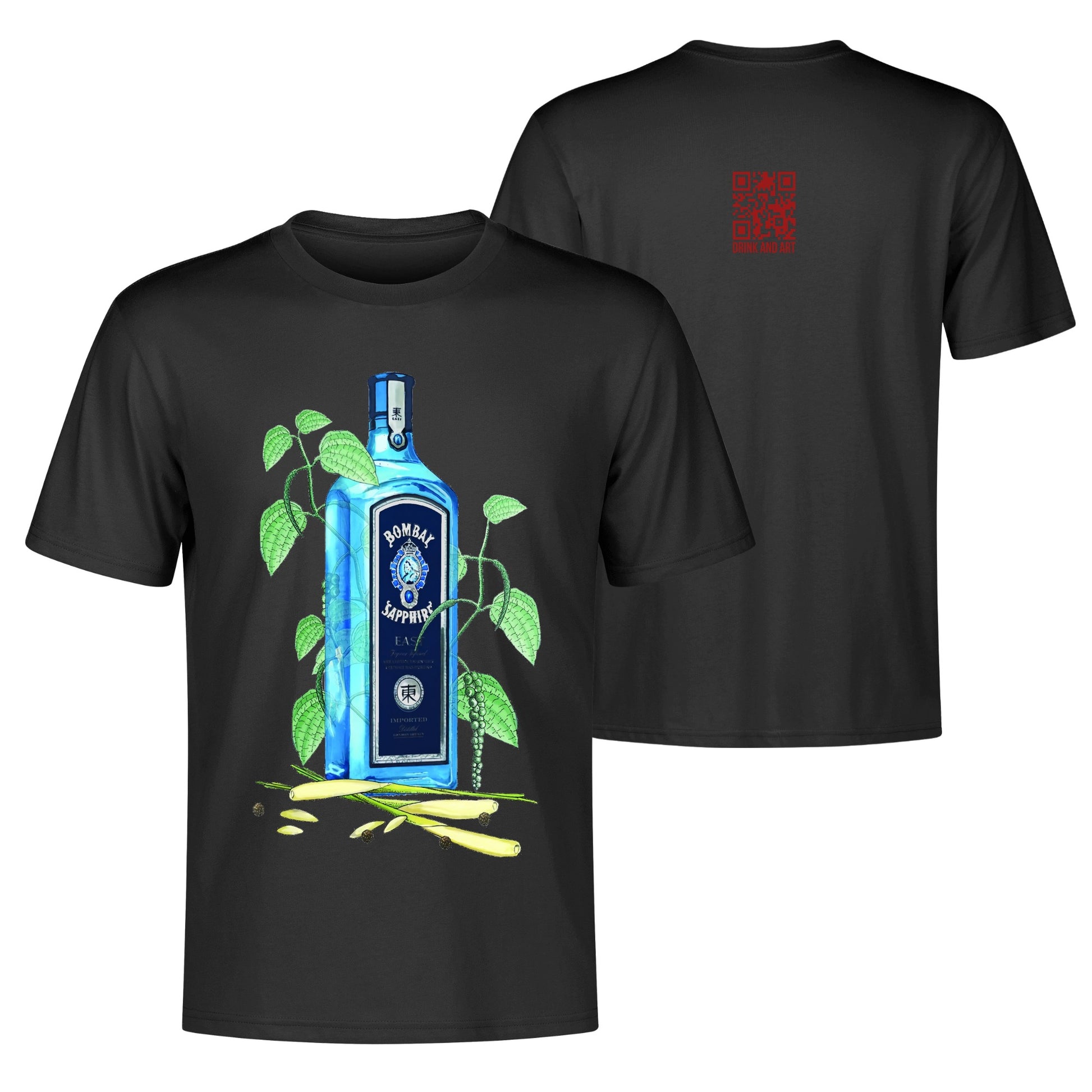 T-Shirt Gin Bombay Sapphire floral art DrinkandArt