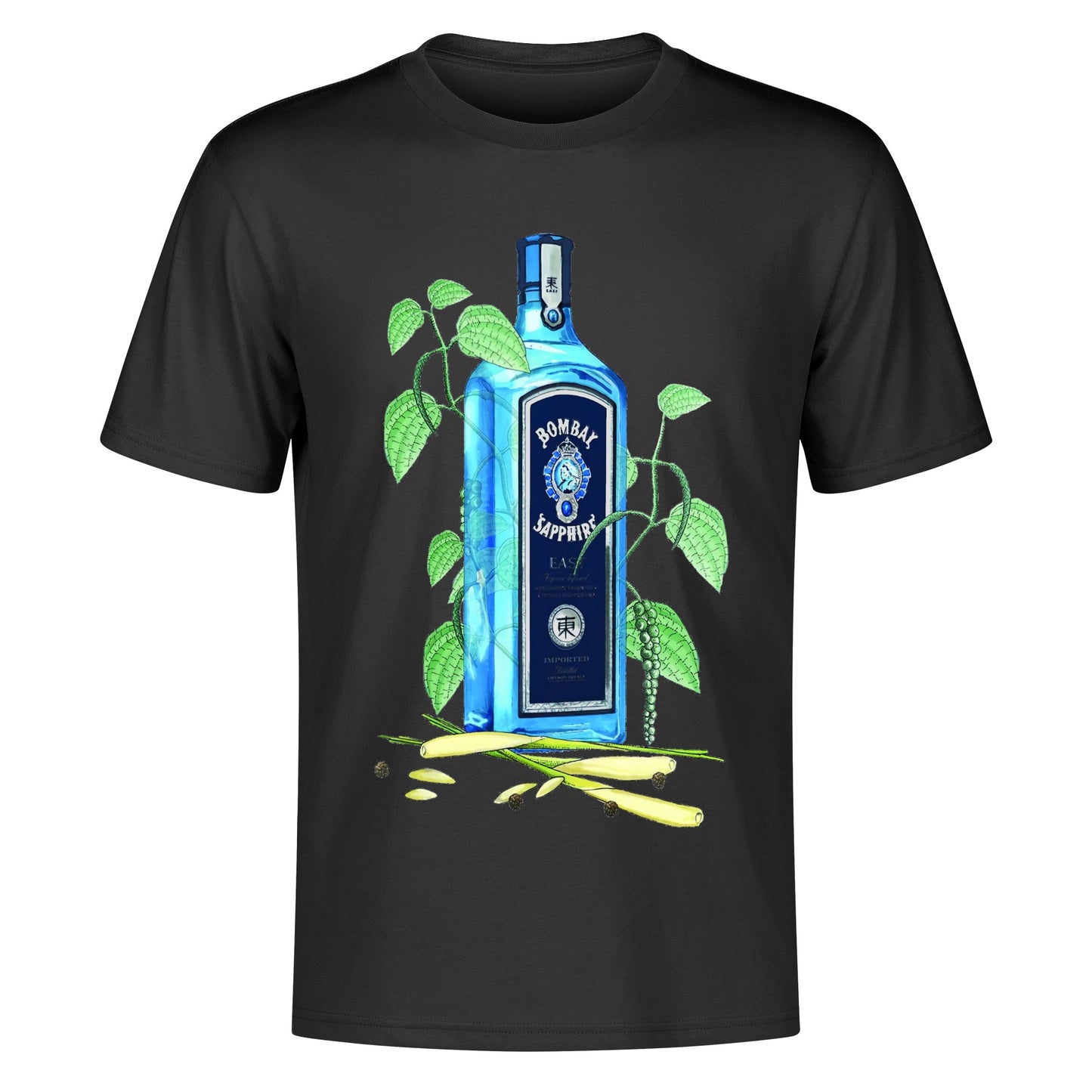 T-Shirt Gin Bombay Sapphire floral art DrinkandArt