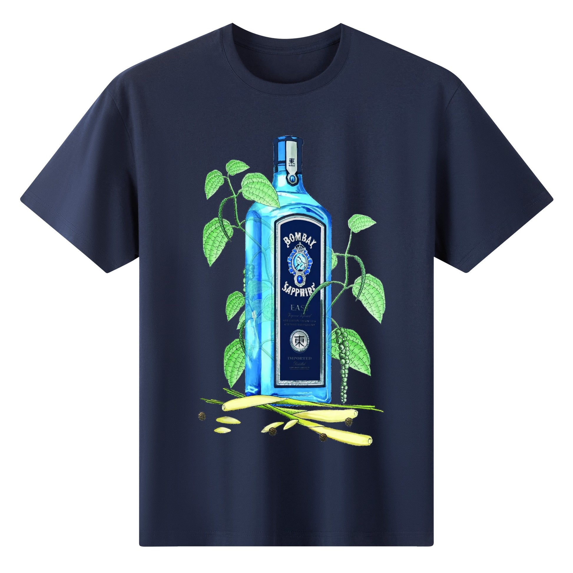 T-Shirt Gin Bombay Sapphire floral art DrinkandArt