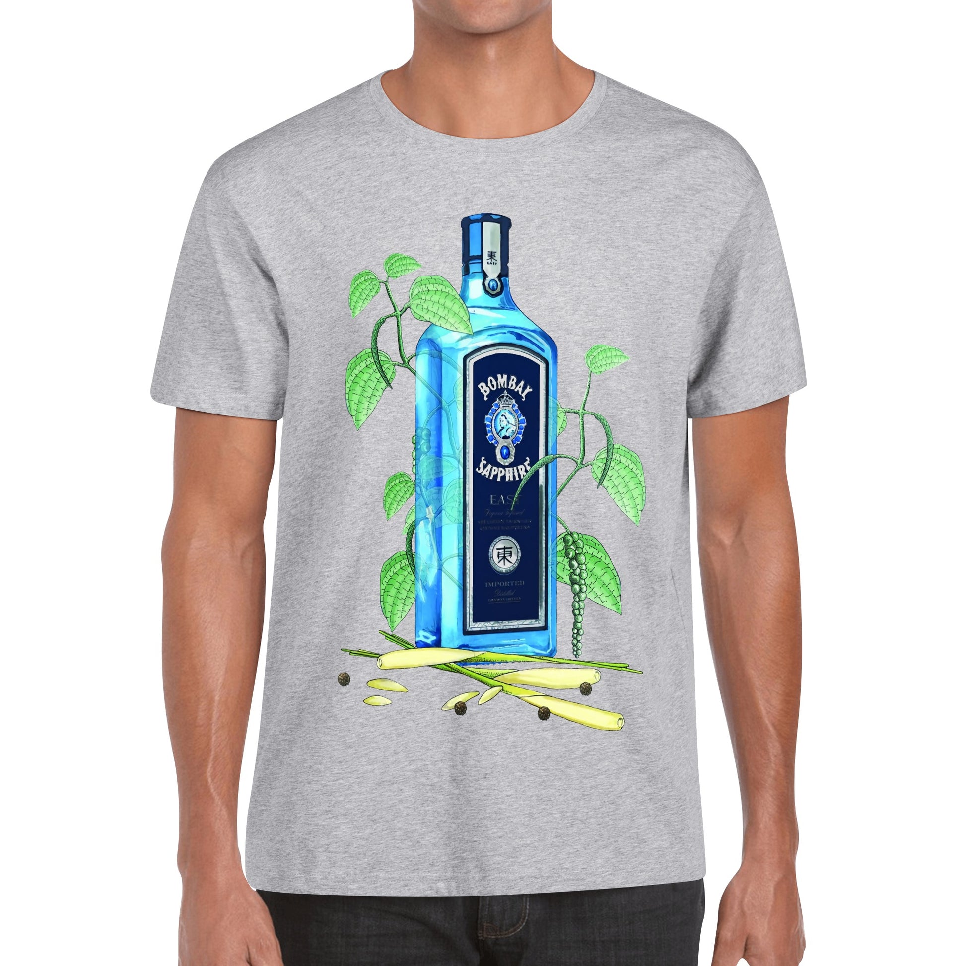 T-Shirt Gin Bombay Sapphire floral art DrinkandArt