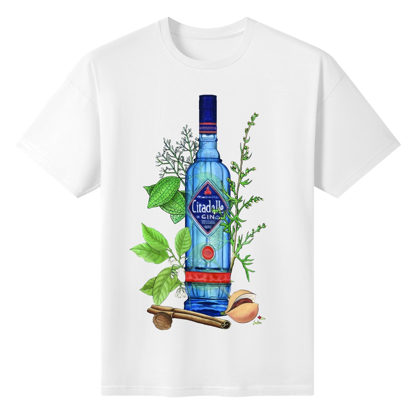 T-Shirt Gin Citadelle floral art DrinkandArt