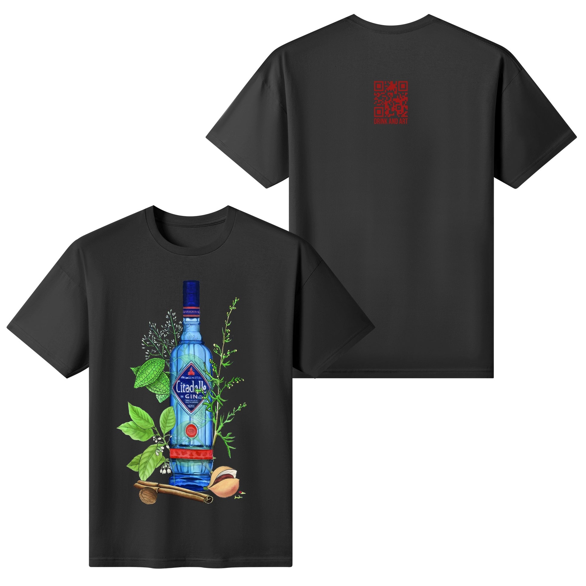 T-Shirt Gin Citadelle floral art DrinkandArt