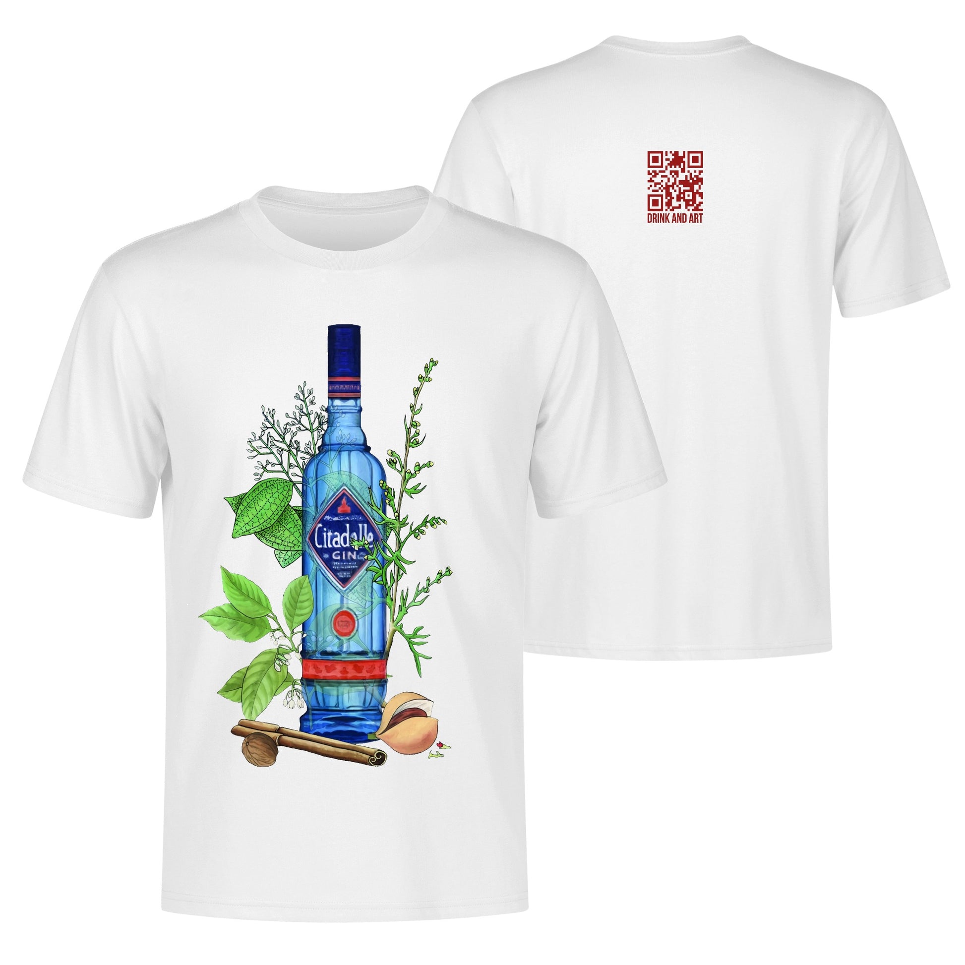 T-Shirt Gin Citadelle floral art DrinkandArt