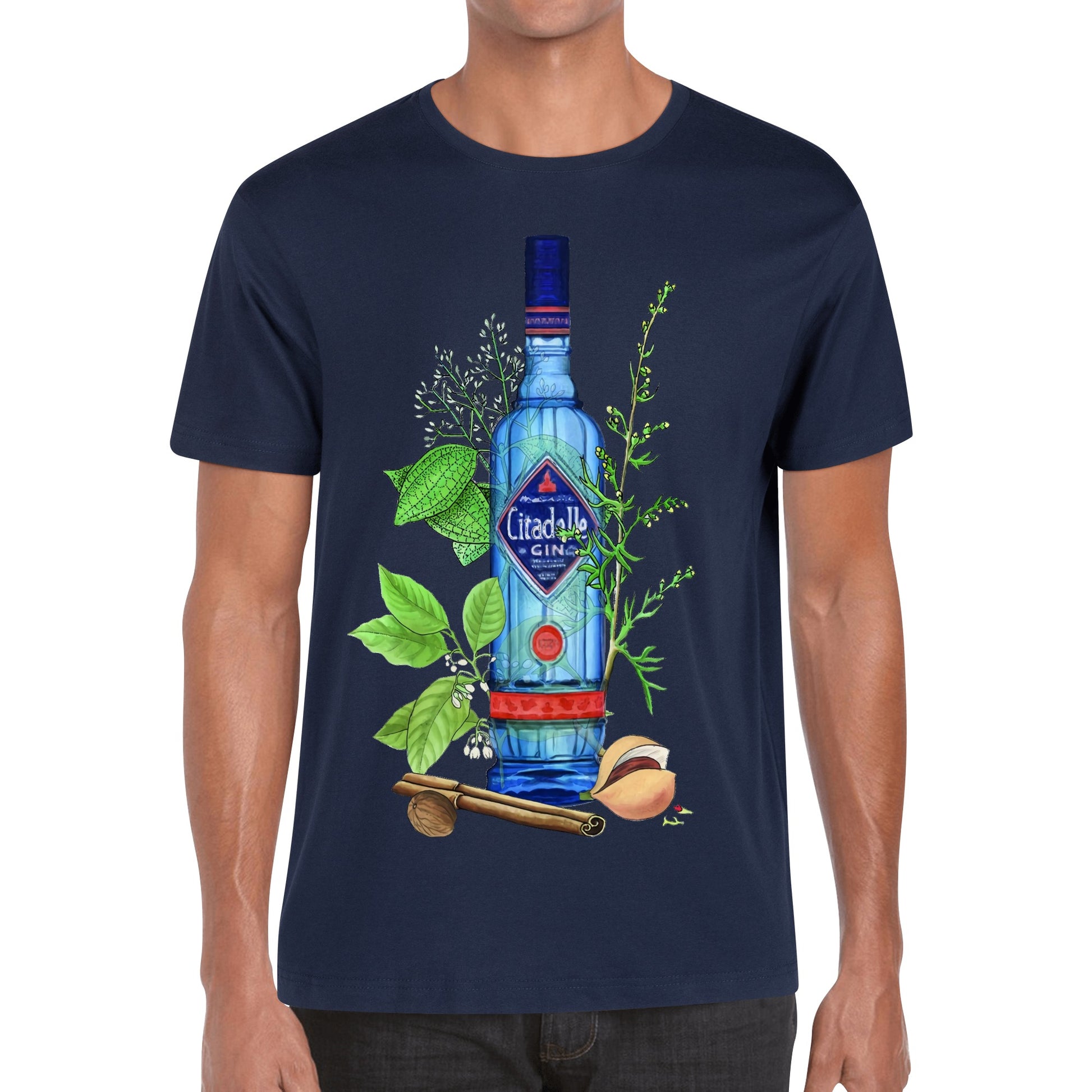 T-Shirt Gin Citadelle floral art DrinkandArt