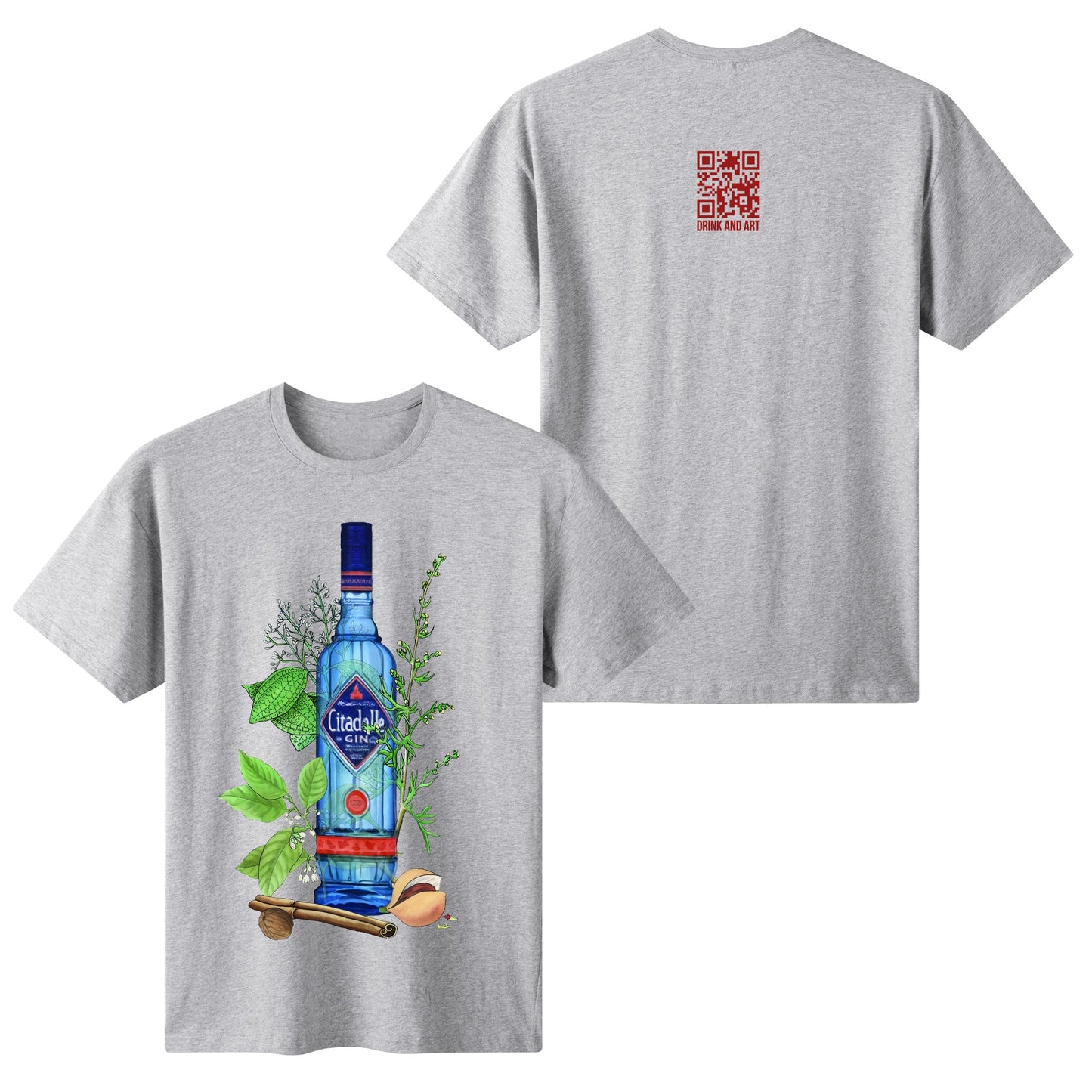 T-Shirt Gin Citadelle floral art DrinkandArt