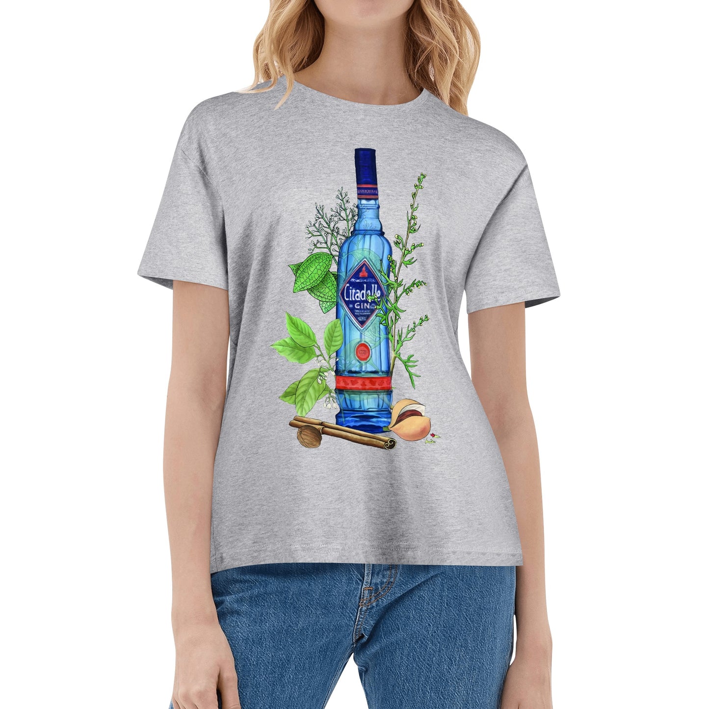 T-Shirt Gin Citadelle floral art DrinkandArt