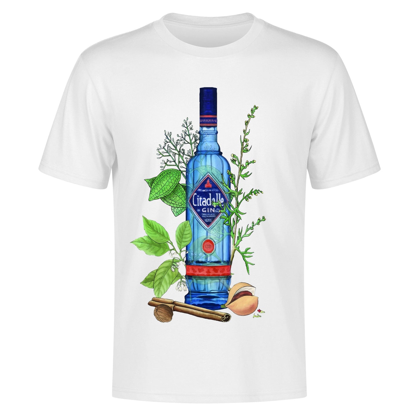 T-Shirt Gin Citadelle floral art DrinkandArt