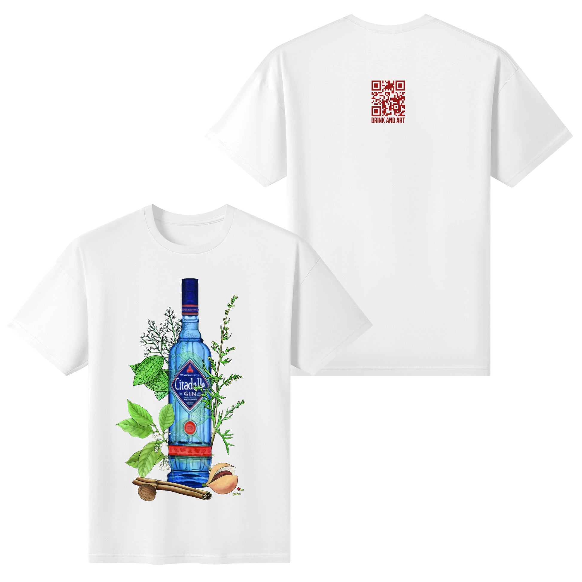 T-Shirt Gin Citadelle floral art DrinkandArt