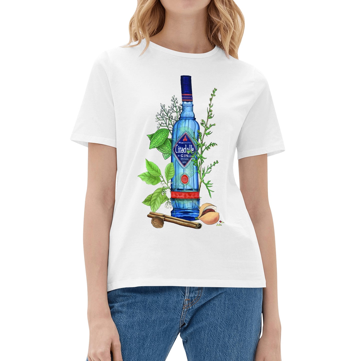 T-Shirt Gin Citadelle floral art DrinkandArt