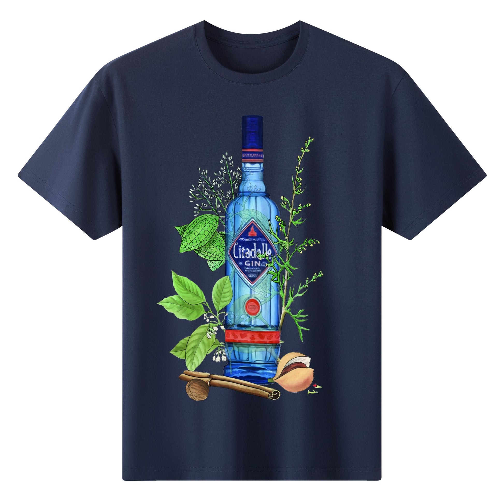 T-Shirt Gin Citadelle floral art DrinkandArt