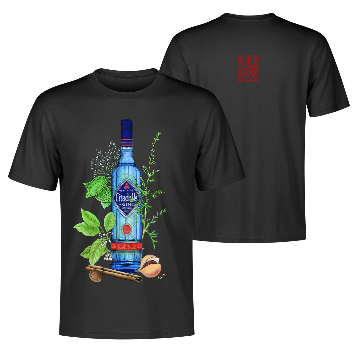 T-Shirt Gin Citadelle floral art DrinkandArt