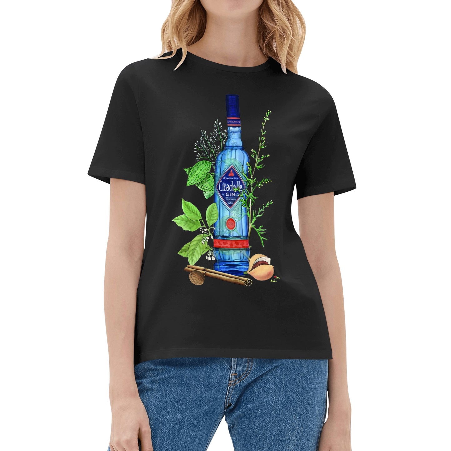 T-Shirt Gin Citadelle floral art DrinkandArt