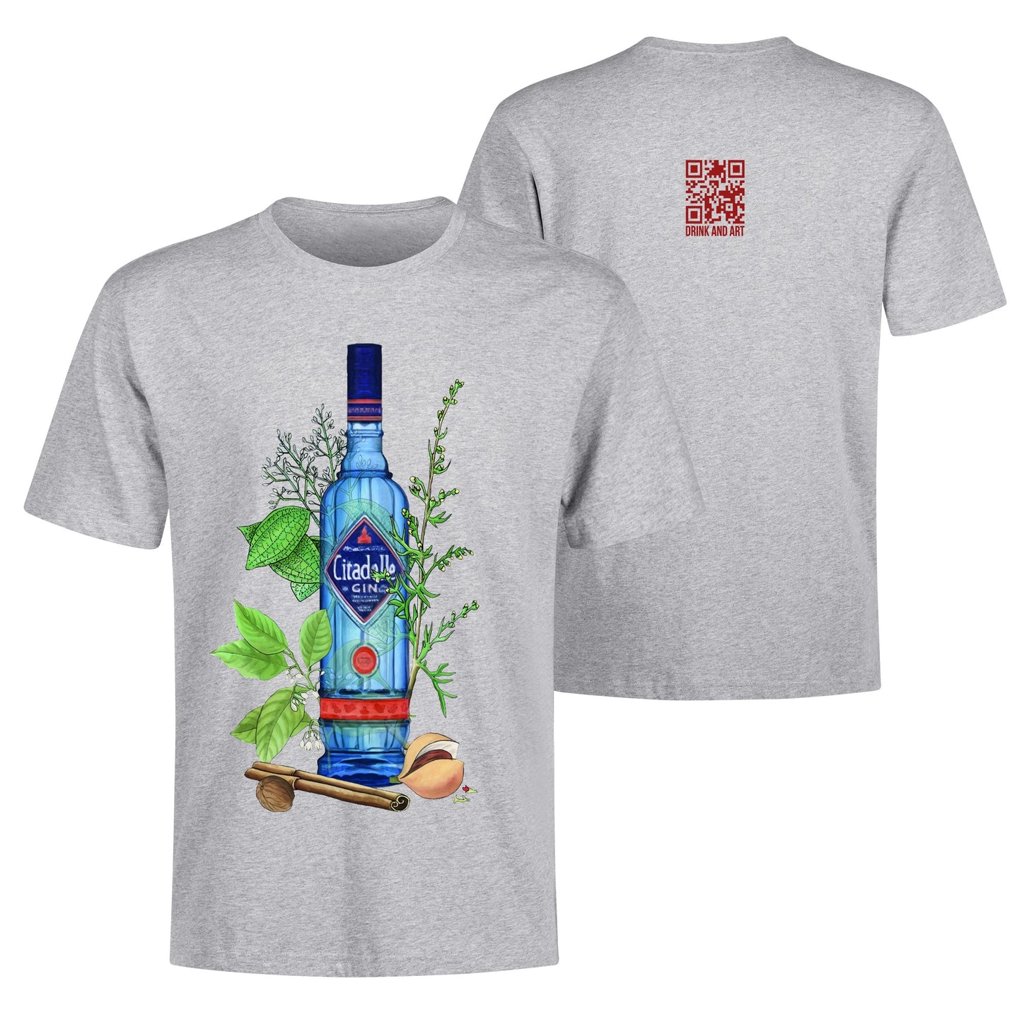 T-Shirt Gin Citadelle floral art DrinkandArt