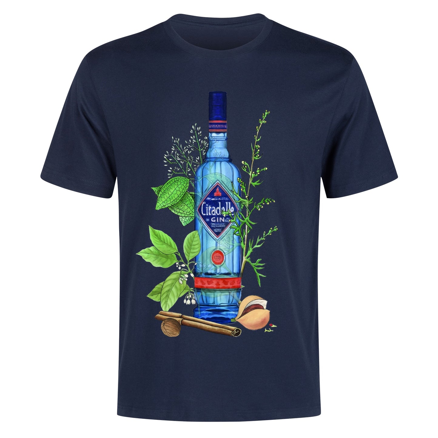 T-Shirt Gin Citadelle floral art DrinkandArt