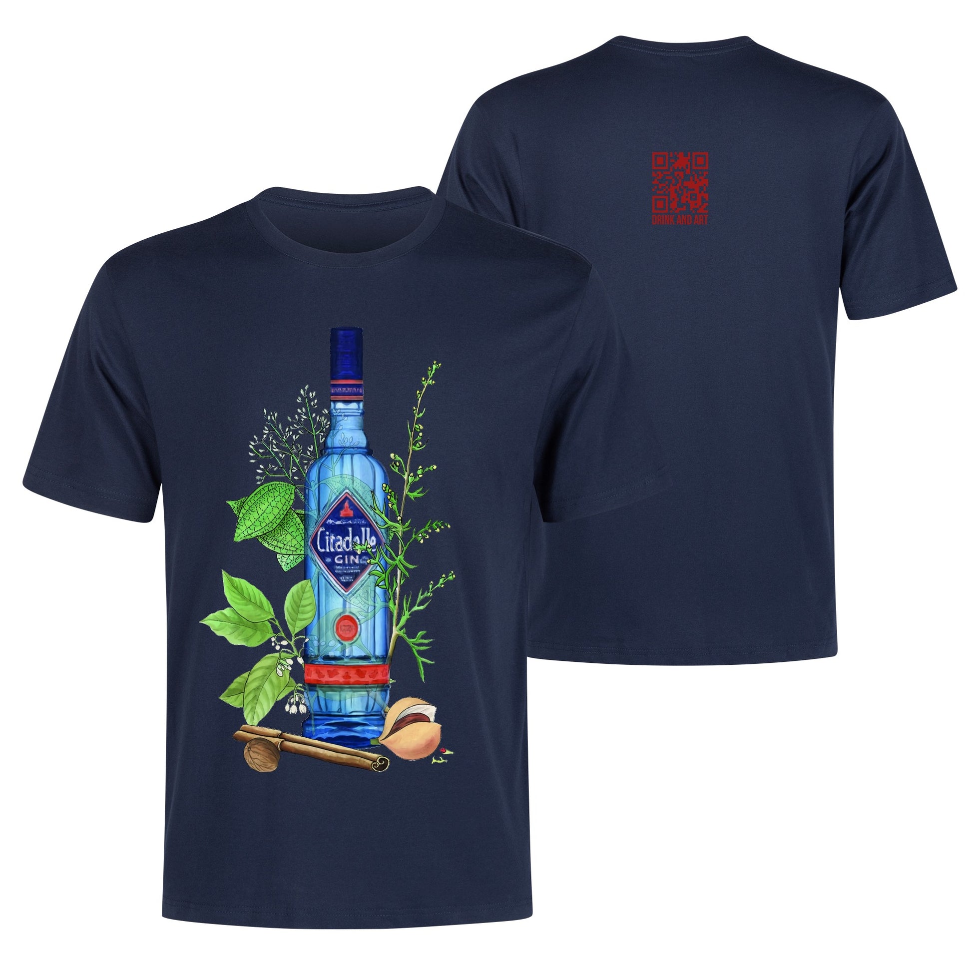 T-Shirt Gin Citadelle floral art DrinkandArt