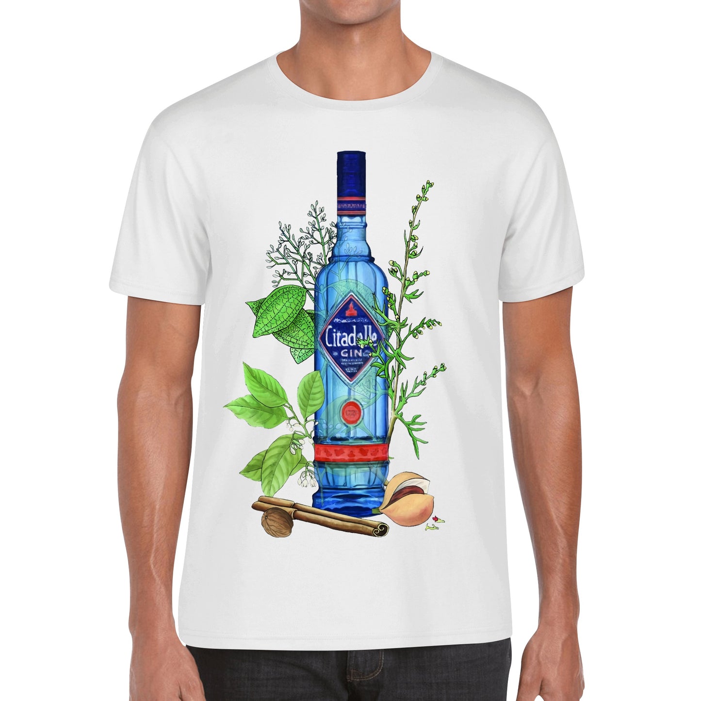 T-Shirt Gin Citadelle floral art DrinkandArt