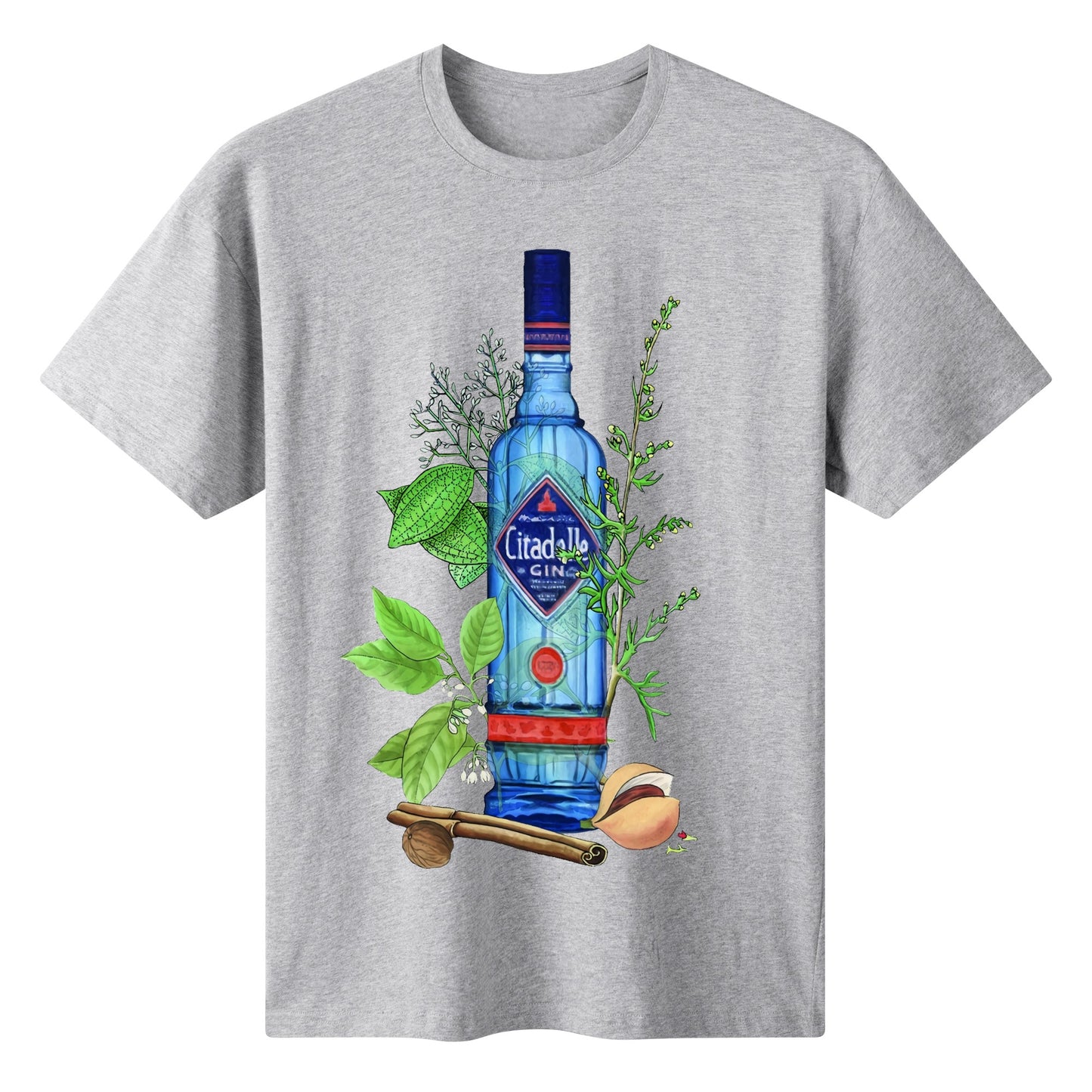 T-Shirt Gin Citadelle floral art DrinkandArt