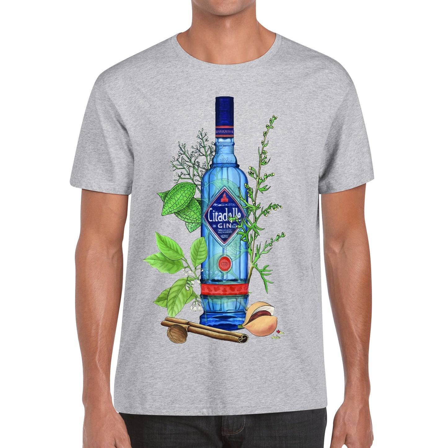 T-Shirt Gin Citadelle floral art DrinkandArt