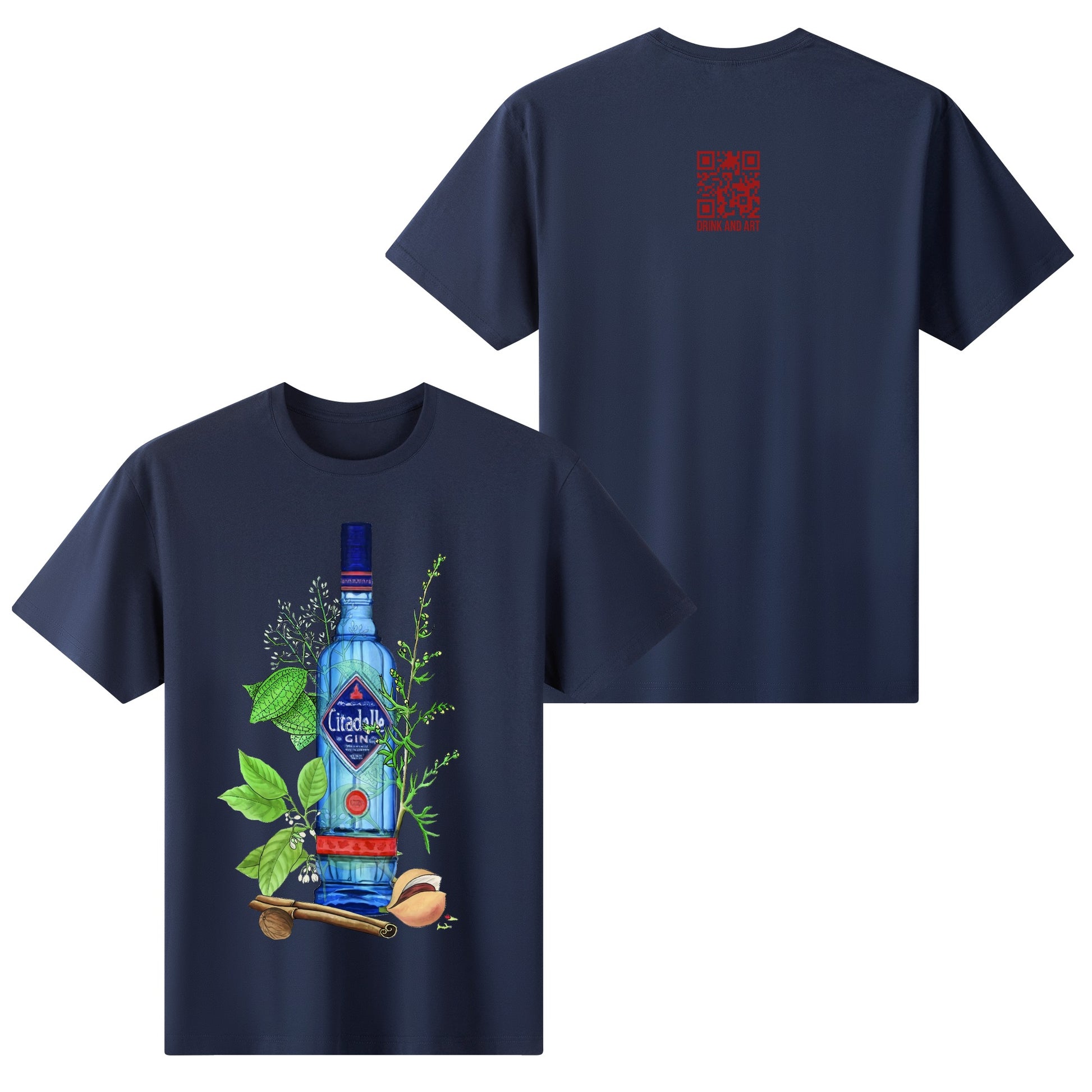 T-Shirt Gin Citadelle floral art DrinkandArt