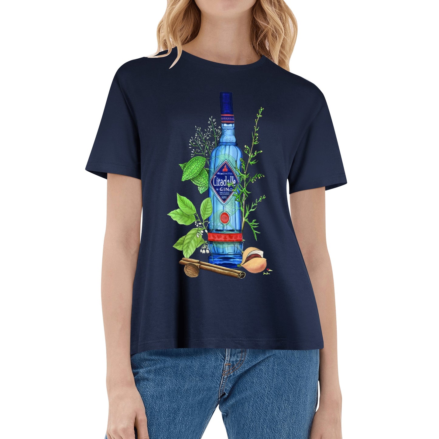 T-Shirt Gin Citadelle floral art DrinkandArt