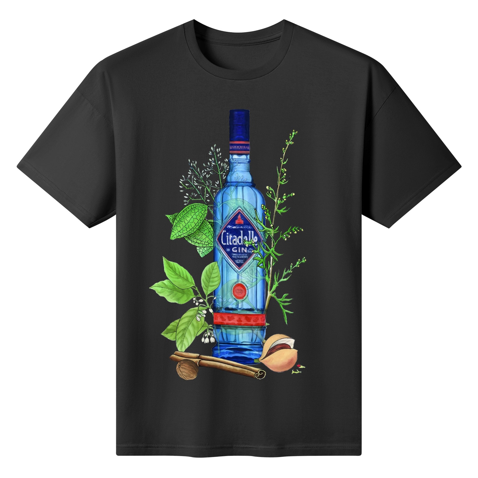 T-Shirt Gin Citadelle floral art DrinkandArt