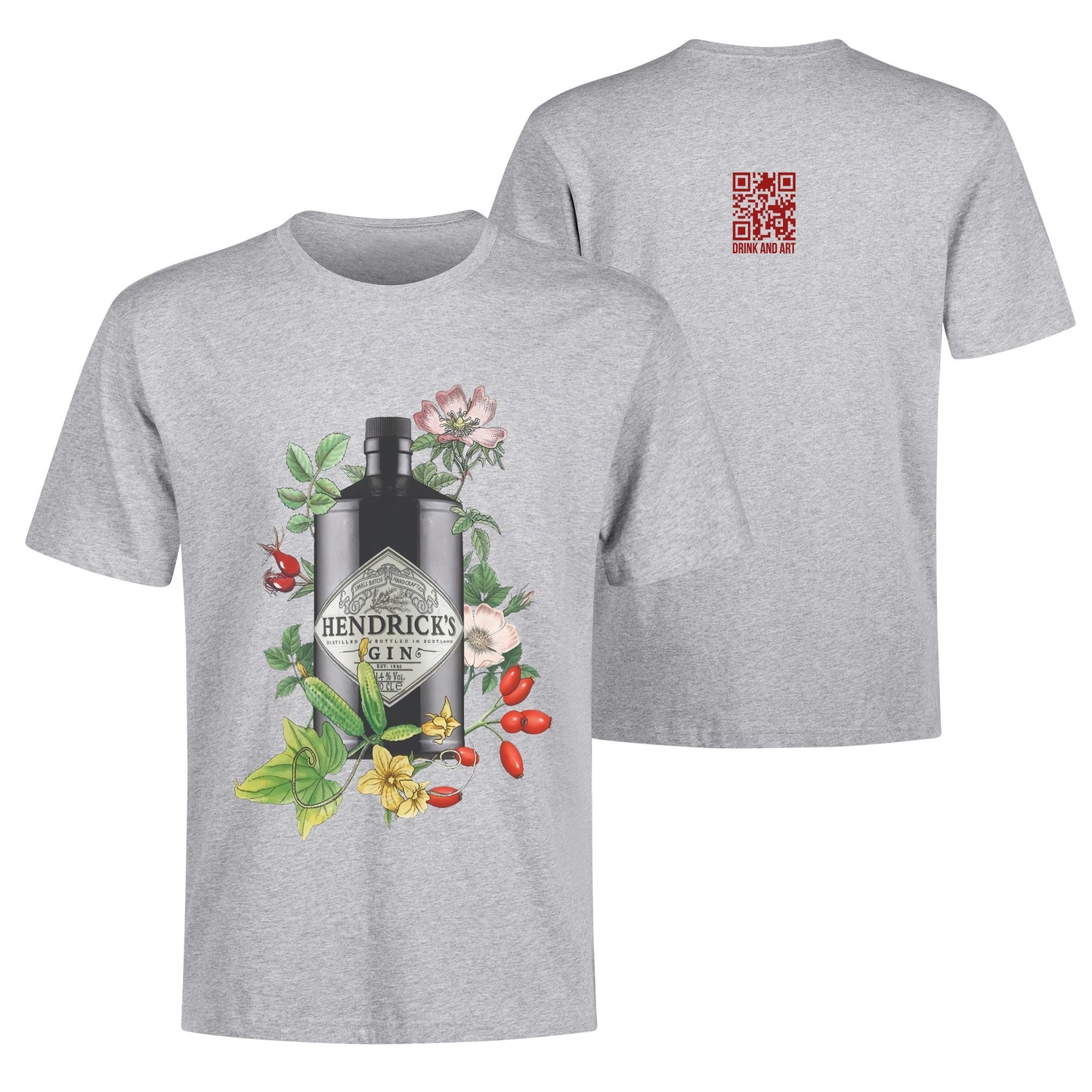 T-Shirt Gin Hendricks floral art DrinkandArt