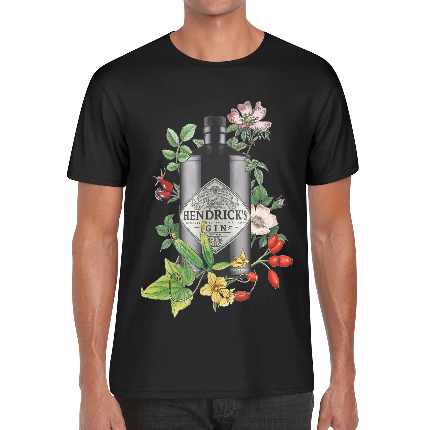 T-Shirt Gin Hendricks floral art DrinkandArt