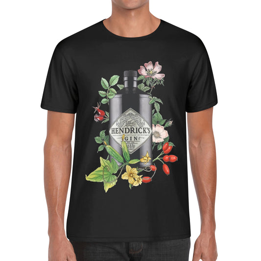 T-Shirt Gin Hendricks floral art DrinkandArt