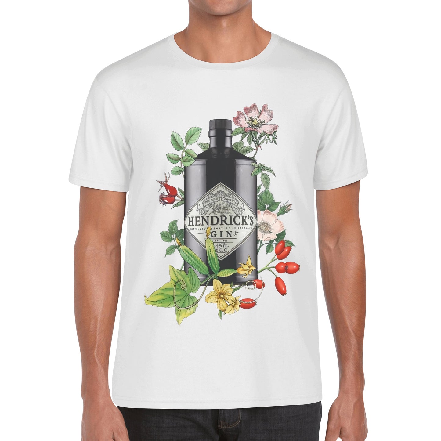 T-Shirt Gin Hendricks floral art DrinkandArt