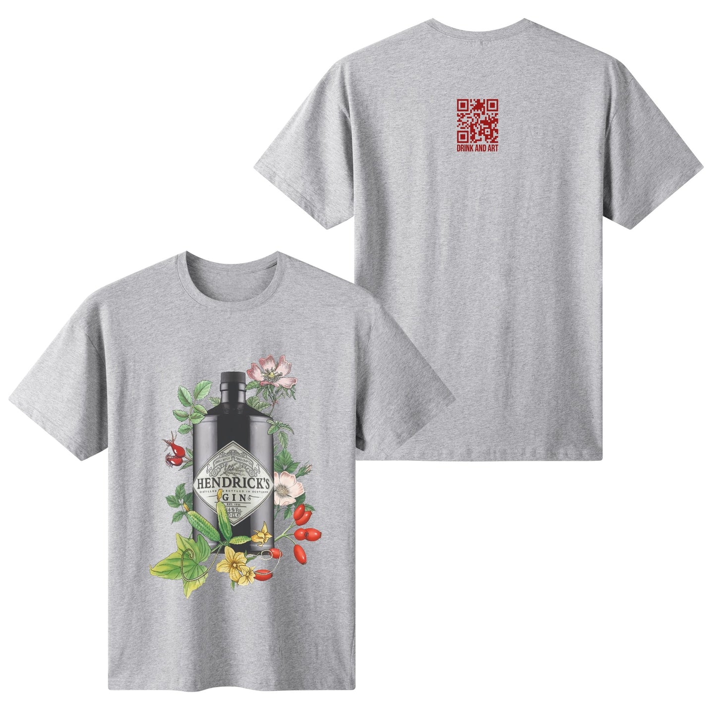 T-Shirt Gin Hendricks floral art DrinkandArt