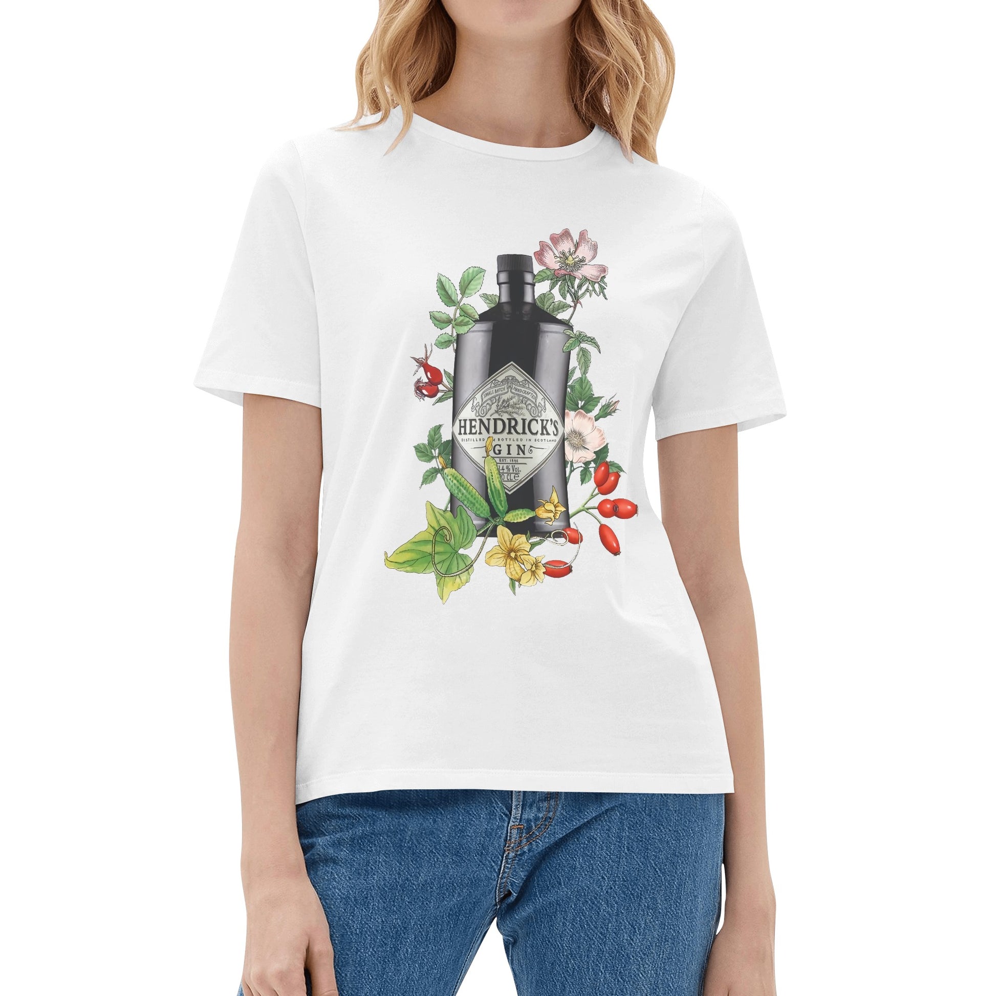 T-Shirt Gin Hendricks floral art DrinkandArt