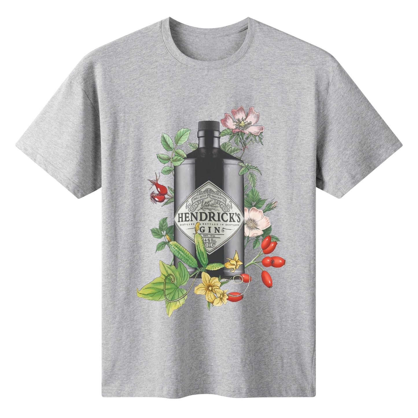 T-Shirt Gin Hendricks floral art DrinkandArt