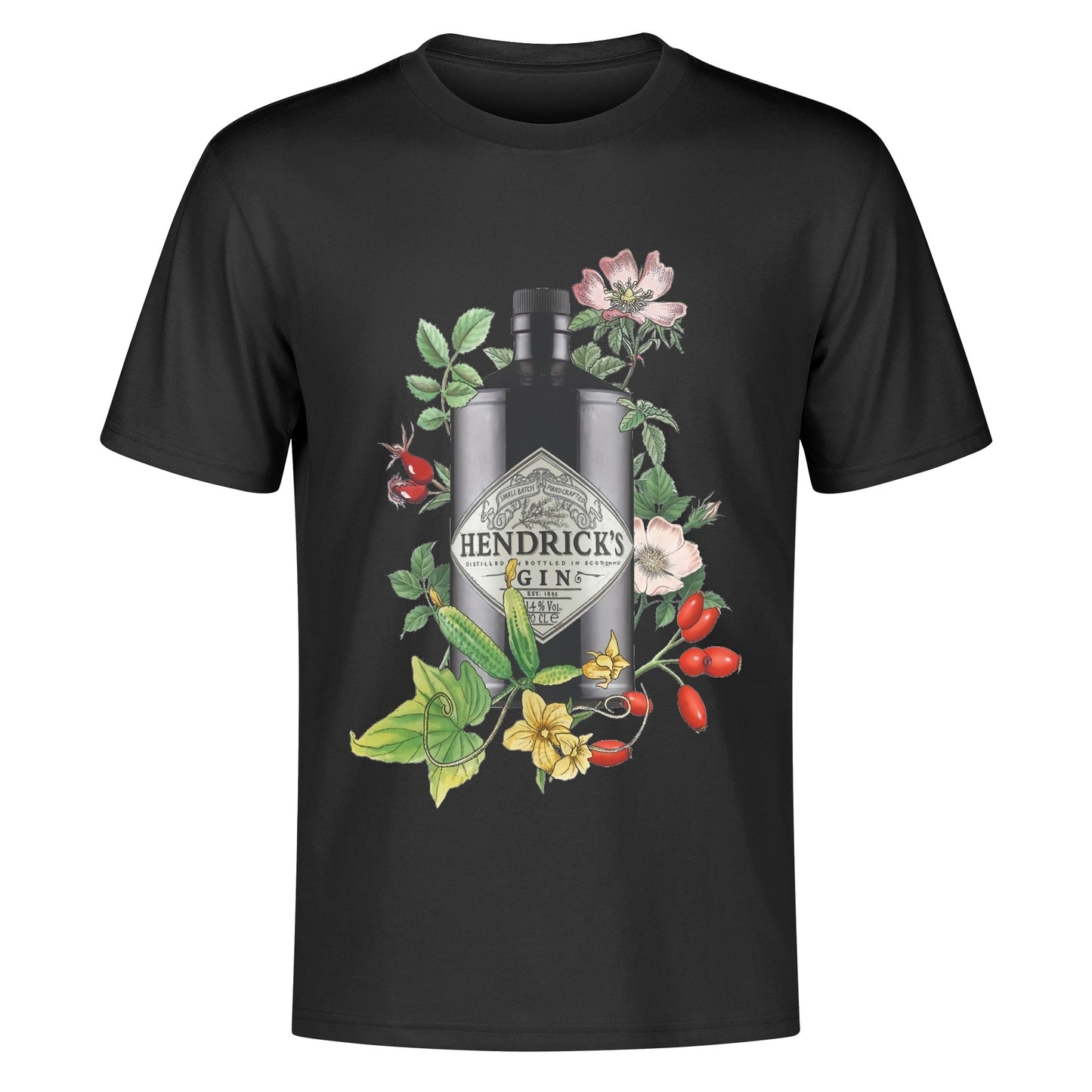 T-Shirt Gin Hendricks floral art DrinkandArt