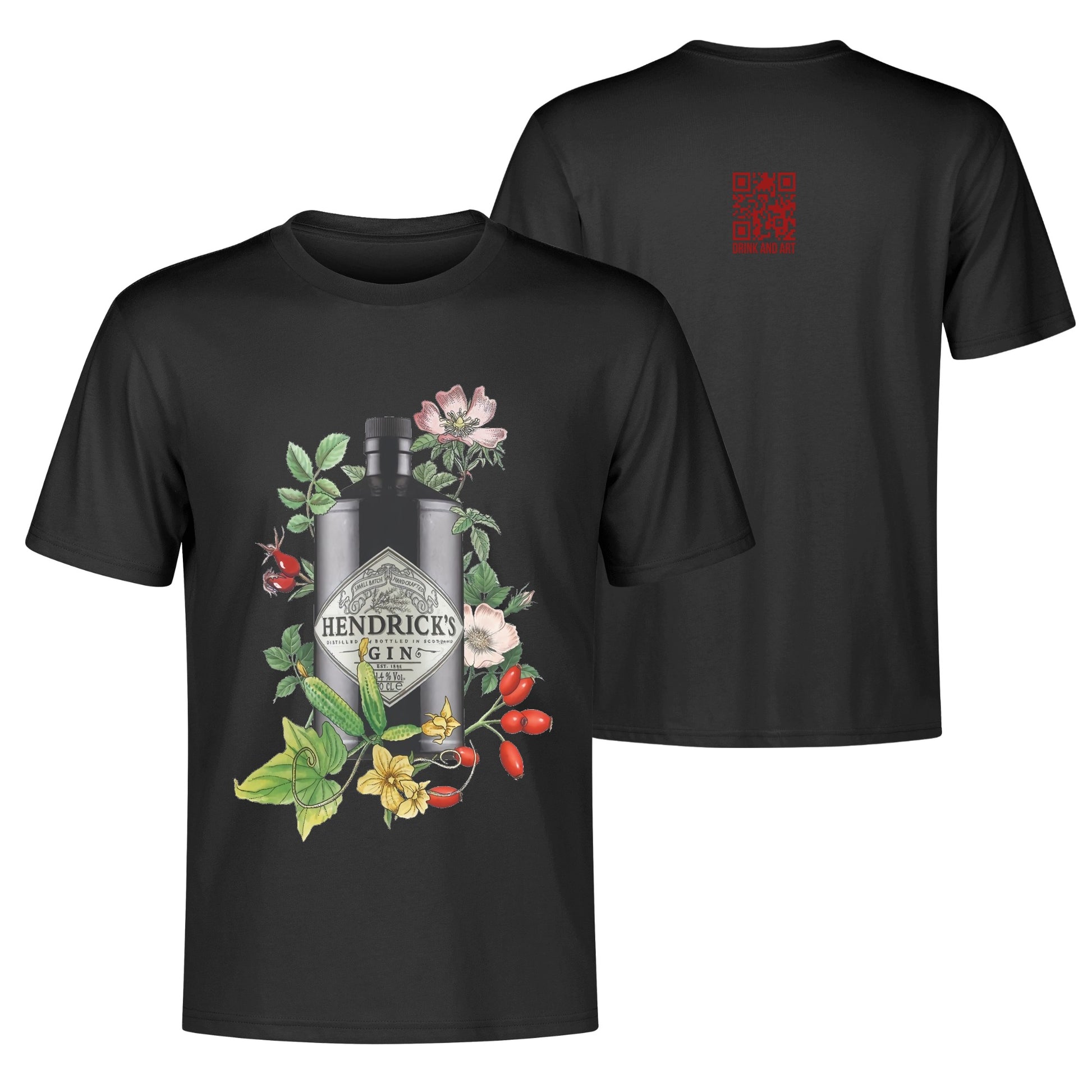 T-Shirt Gin Hendricks floral art DrinkandArt