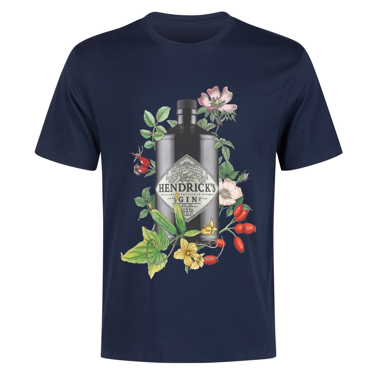 T-Shirt Gin Hendricks floral art DrinkandArt