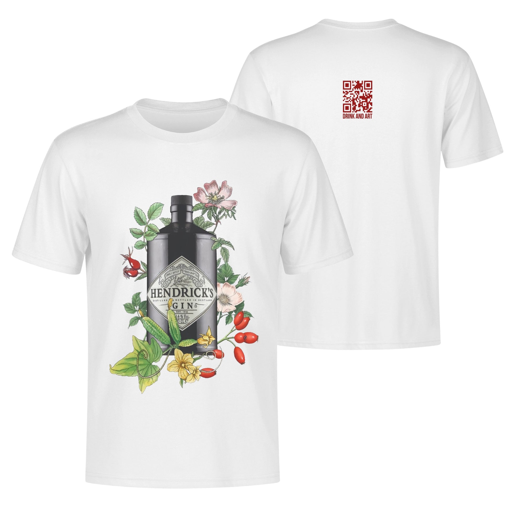 T-Shirt Gin Hendricks floral art DrinkandArt