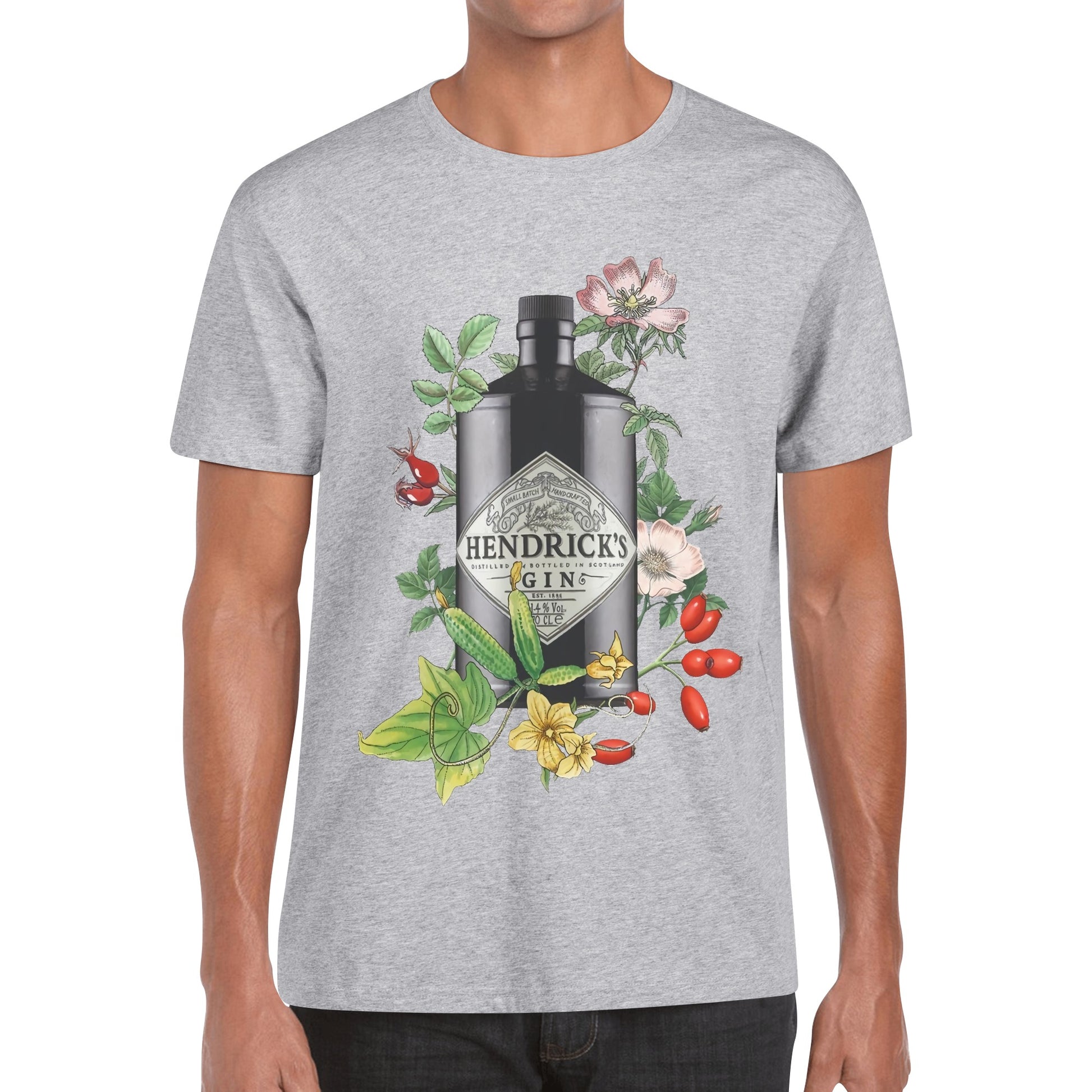 T-Shirt Gin Hendricks floral art DrinkandArt