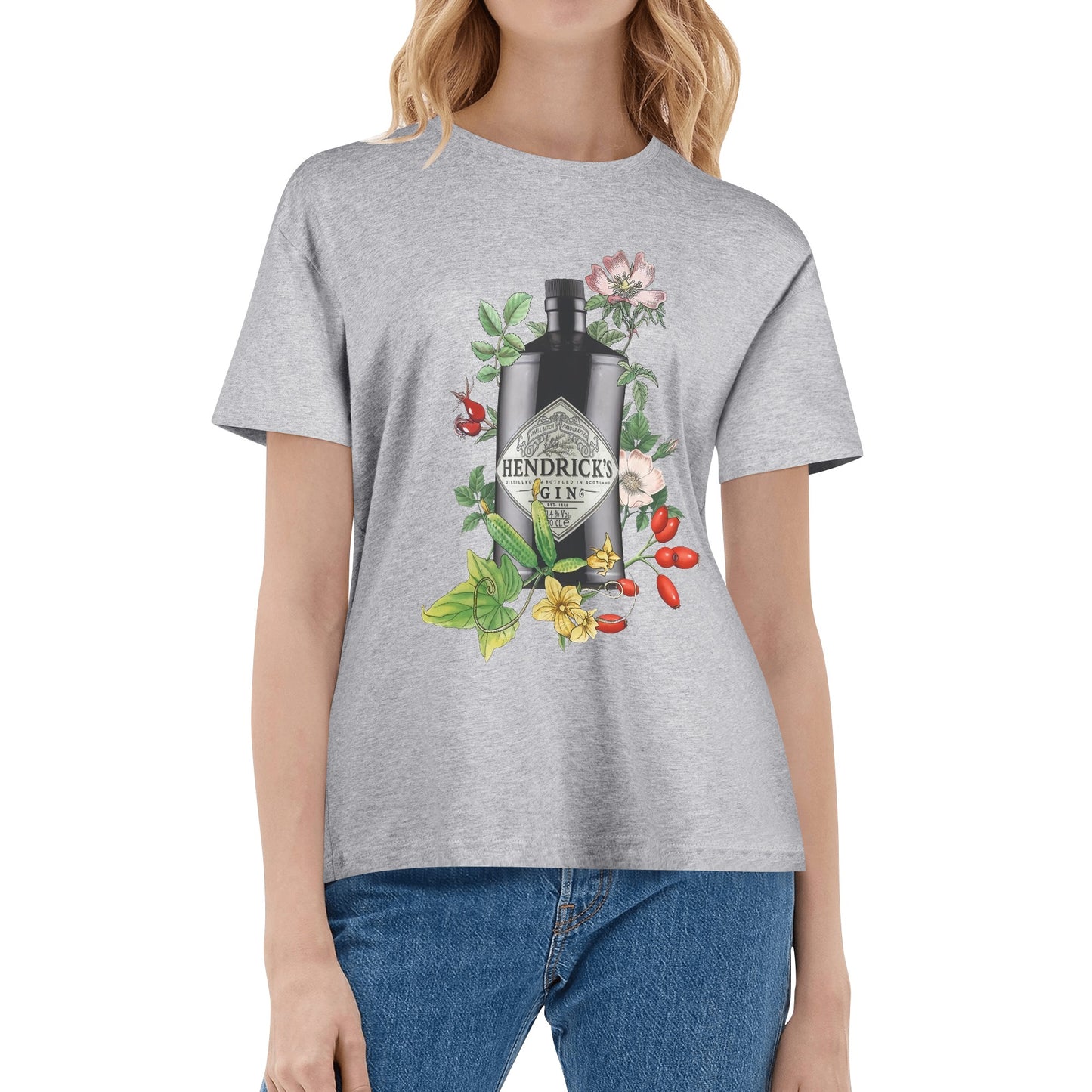 T-Shirt Gin Hendricks floral art DrinkandArt