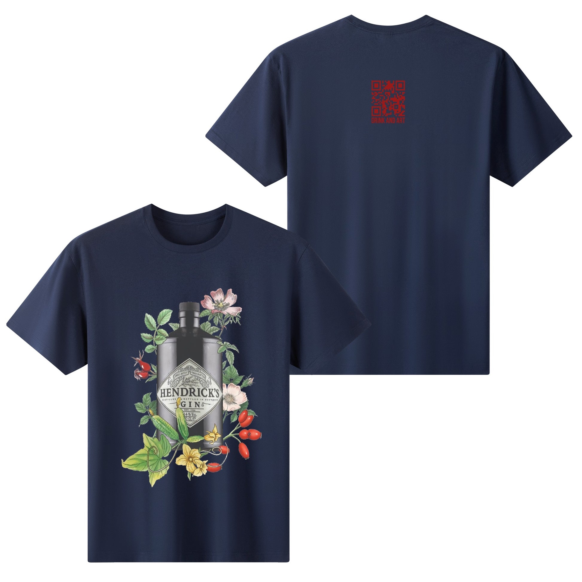 T-Shirt Gin Hendricks floral art DrinkandArt